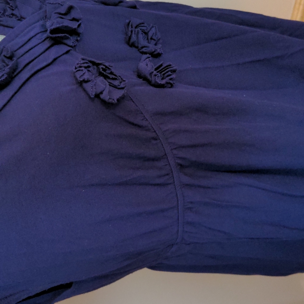 Purple Top With Fabric Flowers - Picture 3 of 4